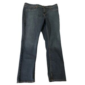 ANA A New Approach Woman Blue Denim Straight Leg Jeans Plus Size 22 Dark Wash
